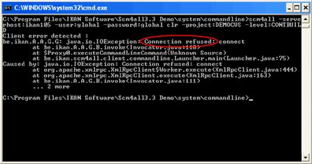 CommandLine ServerConnectionProblem