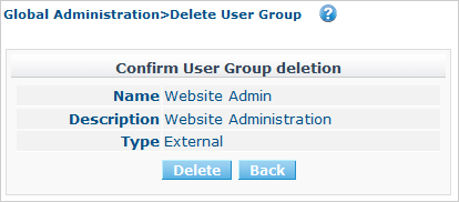 GlobAdm UserGroup Delete