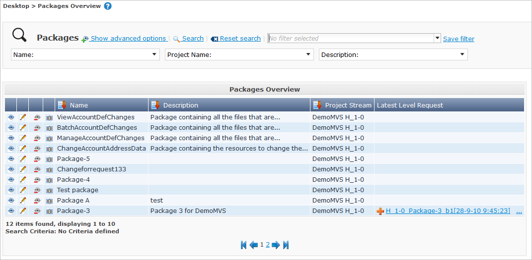 Desktop Packages PackagesOverview