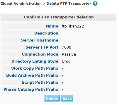 GlobAdm Transporters FTP Delete