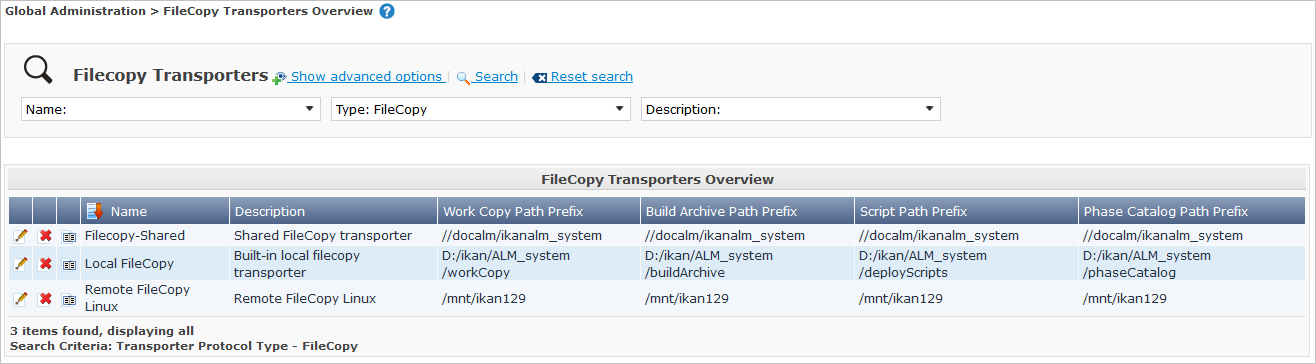 GlobAdm Transporters FileCopy Overview