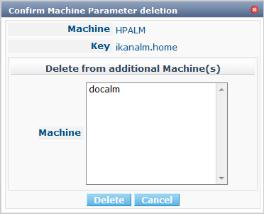 GlobAdmin Machines MachineParameters Delete