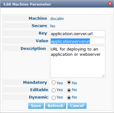 GlobAdmin Machines MachineParameters Edit