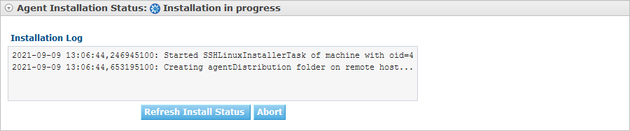 GlobAdmin Machines RemoteInstall StatusProgress