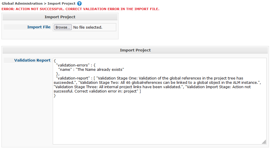 GlobAdmin Project Import Error