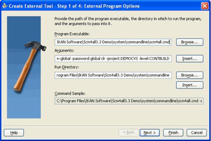 CommandLine JDeveloperCreateExternalToolsStep1Dialog