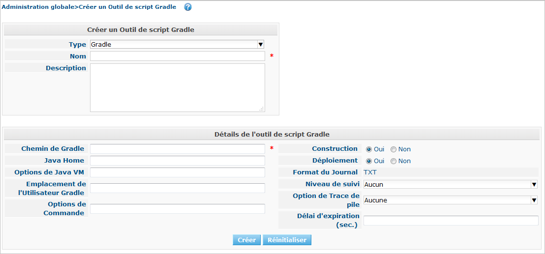 GlobAdm ScriptingTools Gradle Create