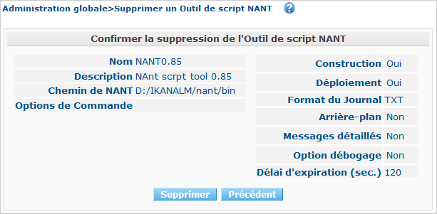 GlobAdm ScriptingTools NANT Delete