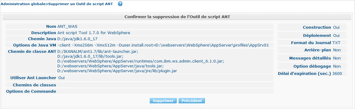 GlobAdm ScriptingTools ANT Delete