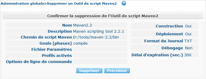 GlobAdm ScriptingTools Maven2 Delete